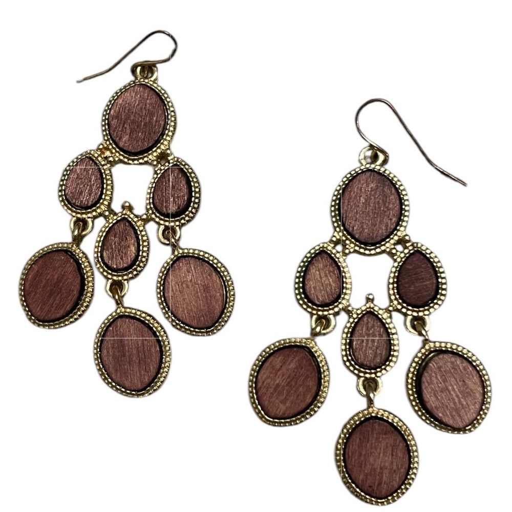 Vintage Earrings Steampunk Edwardian Regency Victorian Museum Rosewood Tone